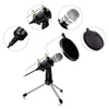 XIAOKOA Condenser Microphone for PC/Phone, 3.5mm Jack Handheld Mic with USB Sound Card, Tripod Stand and Pop Filter for YouTube, MSN, Facebook, Skype Online Chatting, Gaming, Recording, Podcasting
