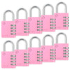 Combination Lock, 4-Digit Padlock for School Gym Sports LockerLock, Fence, Toolbox, Case, Hasp Storage (10-Pack, Pink)