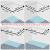 Stretchable 304 Stainless L Shaped Bathroom Bathtub Corner Shower Curtain Rod Rack (Black 90-120x90-120cm)