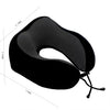 Memory Foam Travel Pillow, Neck Pillow with 360-Degree Head Support, Comfortable and Lightweight, Ideal for Sleeping on Airplane, Car, Train, Bus and Home Use, Comes with Storage Bag (Black)