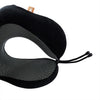 Memory Foam Travel Pillow, Neck Pillow with 360-Degree Head Support, Comfortable and Lightweight, Ideal for Sleeping on Airplane, Car, Train, Bus and Home Use, Comes with Storage Bag (Black)