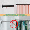 Stretchable 304 Stainless L Shaped Bathroom Bathtub Corner Shower Curtain Rod Rack (Black 90-120x90-120cm)