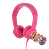 Buddyphones Onanoff Explore Volume Limiting Kids Headphones Durable, Comfortable & Customizable Built In Headphone Splitter And In Line Mic For Ipad, Kindle, Computers And Tablets Pink - Over Ear