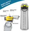 ZIPFORCE Sports Water Bottle 23oz Tritan with Locking Flip Top Lid Leakproof Free Drinking Water Bottles BPA Free for Fitness, Gym and Outdoor Sports