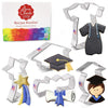 Ann Clark Cookie Cutters 5-Piece Graduation Cookie Cutter Set with Recipe Booklet, Graduation Cap, Gown, Diploma, Graduate and Shooting Star