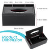 Tissue Box Cover Leather Tissue Box Holder Multifunctional PU Leather Tissue Storage Box with 3 Compartment Desk Organizer for Household Office Bathroom Living Room (Black)