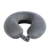 Travel Neck Pillow, Best Memory Foam Airplane Pillow for Head Support Soft Adjustable Pillow for Plane, Car & Home Recliner Use (Grey)
