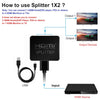 avedio links HDMI Splitter 1 in 2 Out, 4K HDMI Splitter for Dual Monitors Duplicate/Mirror Only, 1x2 HDMI Splitter 1 to 2 Amplifier for Full HD 1080P 3D with 5ft HDMI Cable (1 Source onto 2 Displays)
