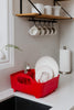 tub dish rack red
