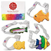 Fish Cookie Cutters 4-Pc. Set Made by Ann Clark, Cute Fish, Goldfish, Angel Fish, Trout